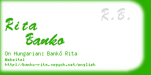 rita banko business card